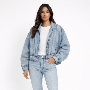 Mother Denim Superior The Big Time Denim Oversized Jacket Size L